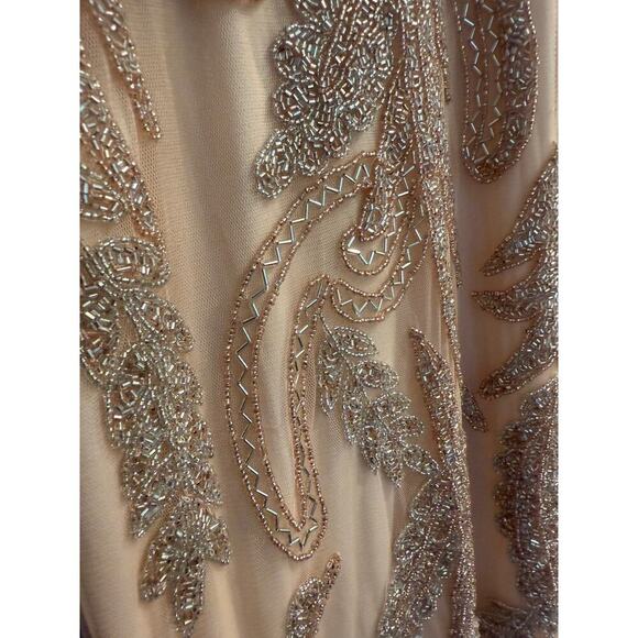 Mac Duggal 6015 Sequin Beaded Blush Gown Nude Champagne Formal Dress NWT 14 - Picture 5 of 10